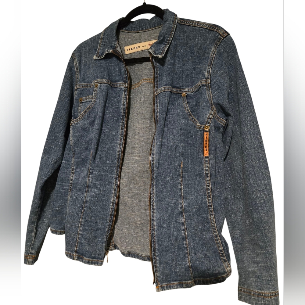 Made In USA- Fibers Blue Denim Jacket with Zip